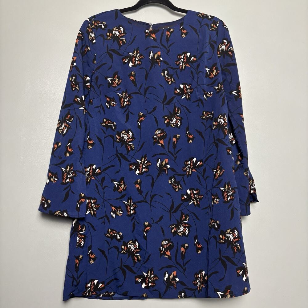 Lulu’s Women’s Butterfly Blue Short Long Sleeve Dress Medium Wedding Date Flare